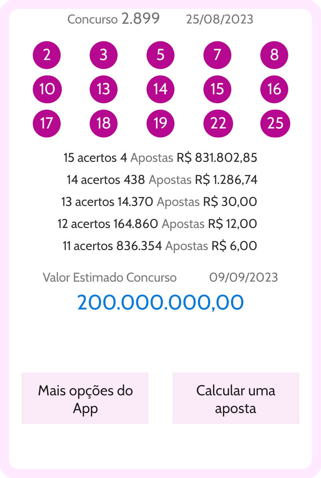 Aplicativo Loto+ para a Lotofácil